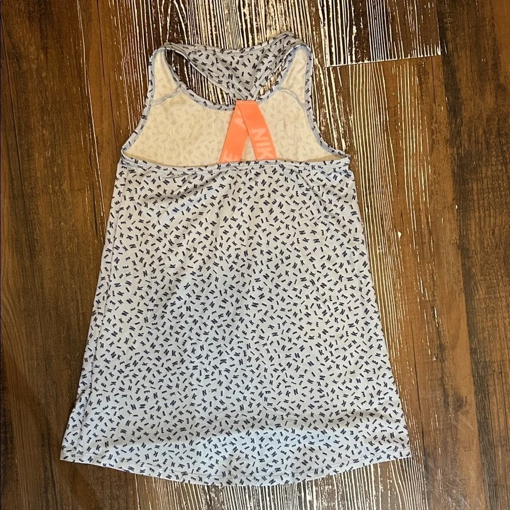 Nike Kids race back Casual Dress - light blue with navy scattered letters